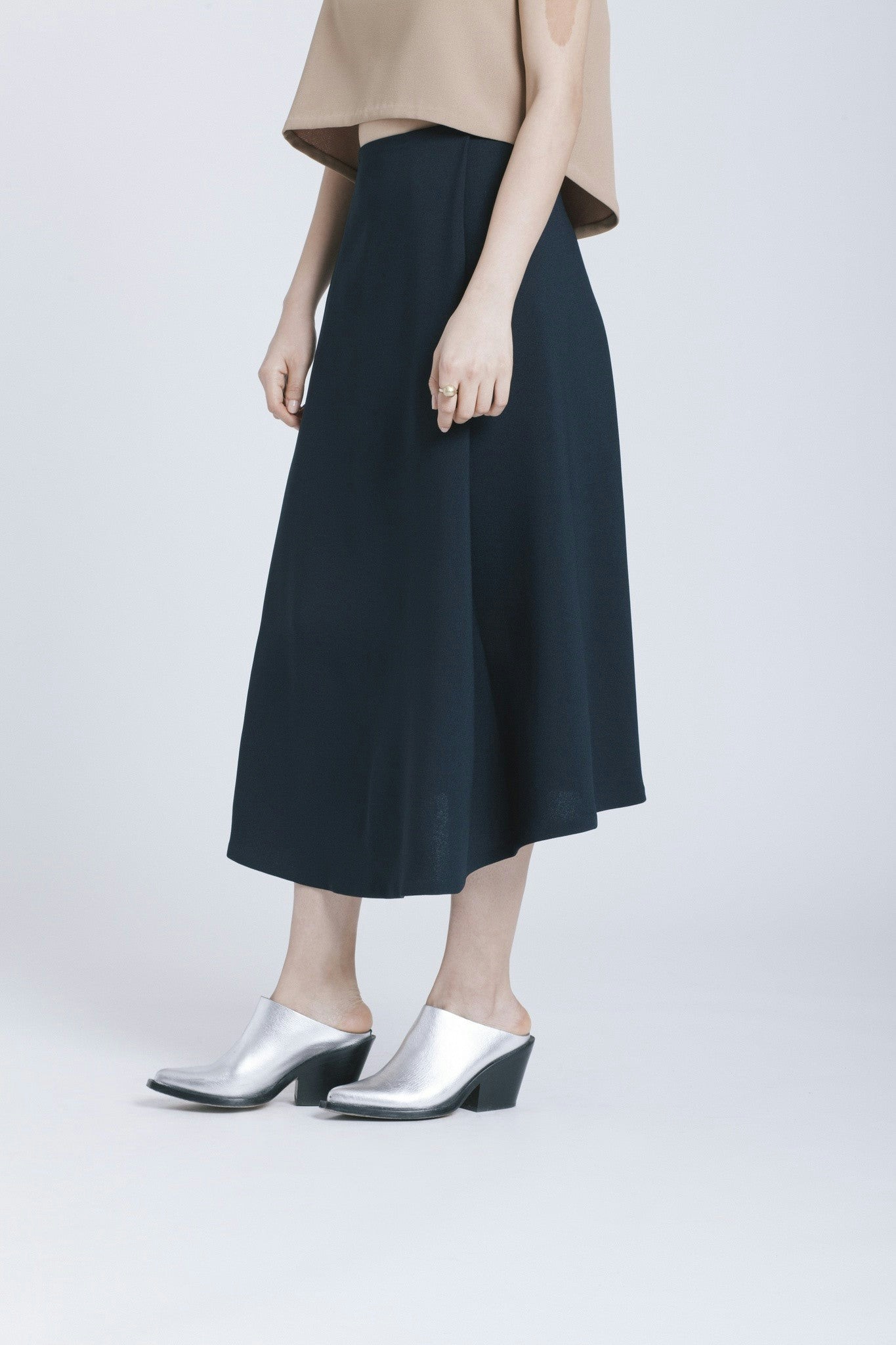 Black Pleated Midi Skirt Rise Up With Kacey Mccallister