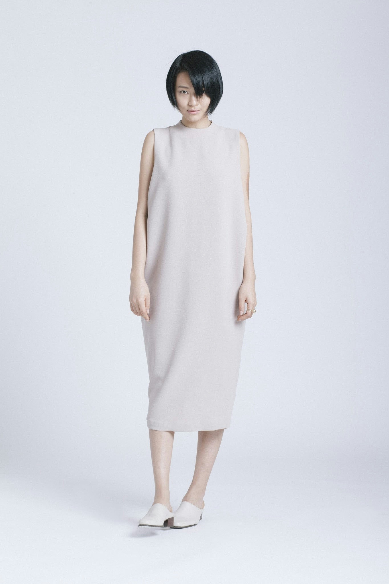 KAAREM - Dill High Collar Dress - Cream