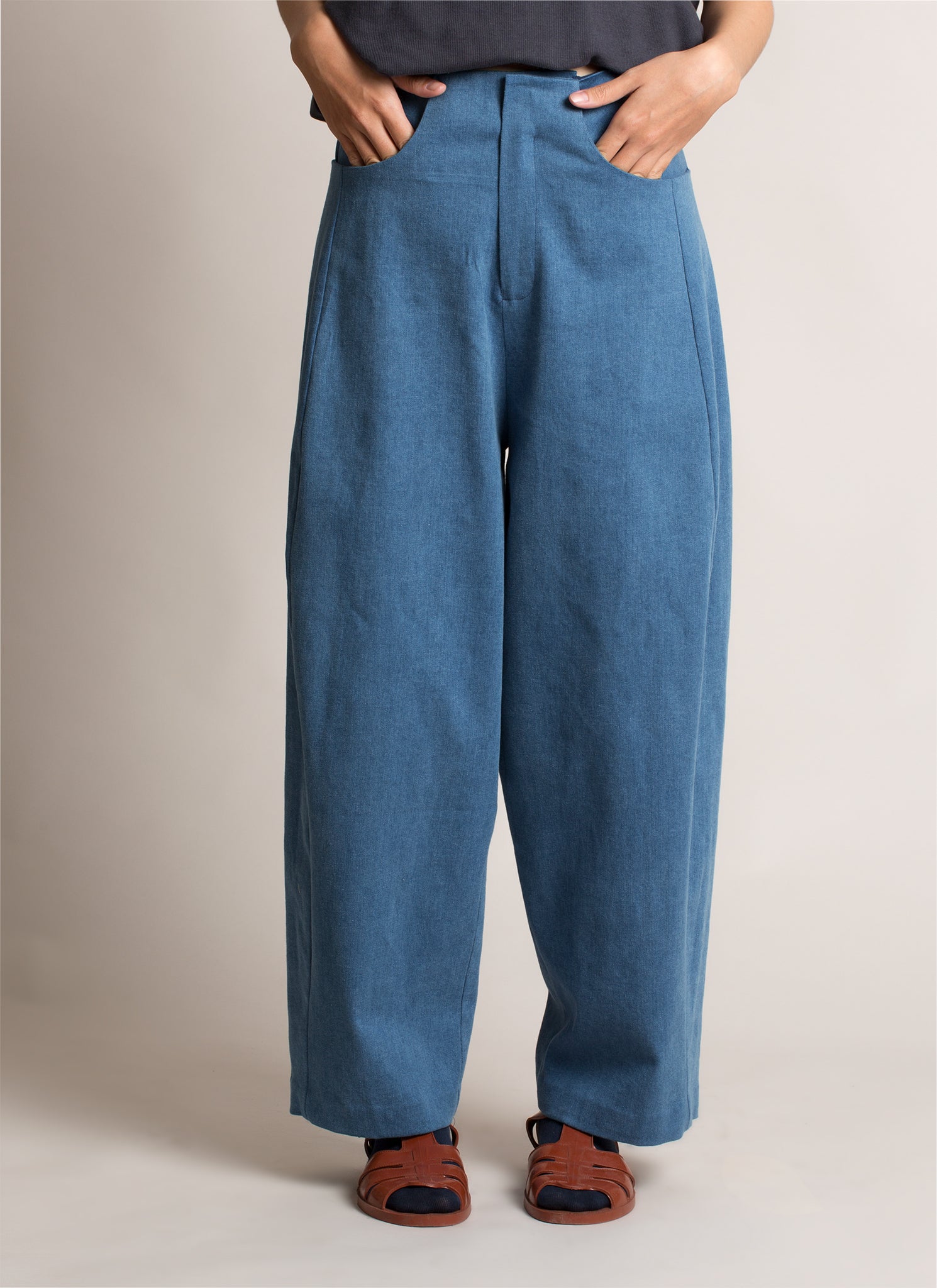 Sky Grain Relaxed Wide Denim Pant (Unisex) - Light Blue II