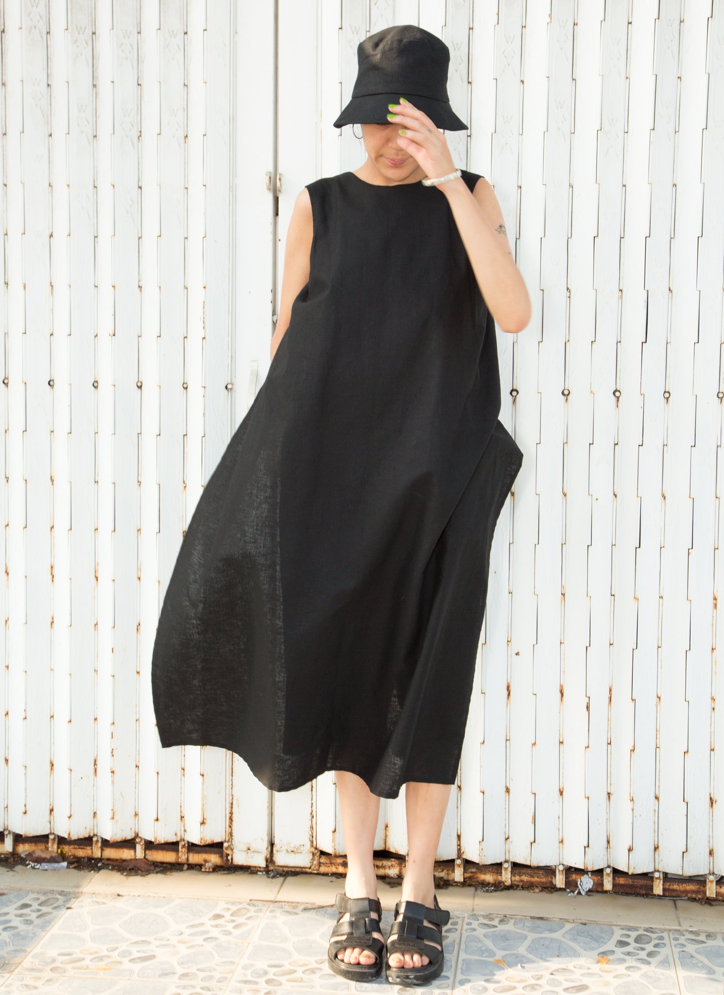 layered linen dress cos