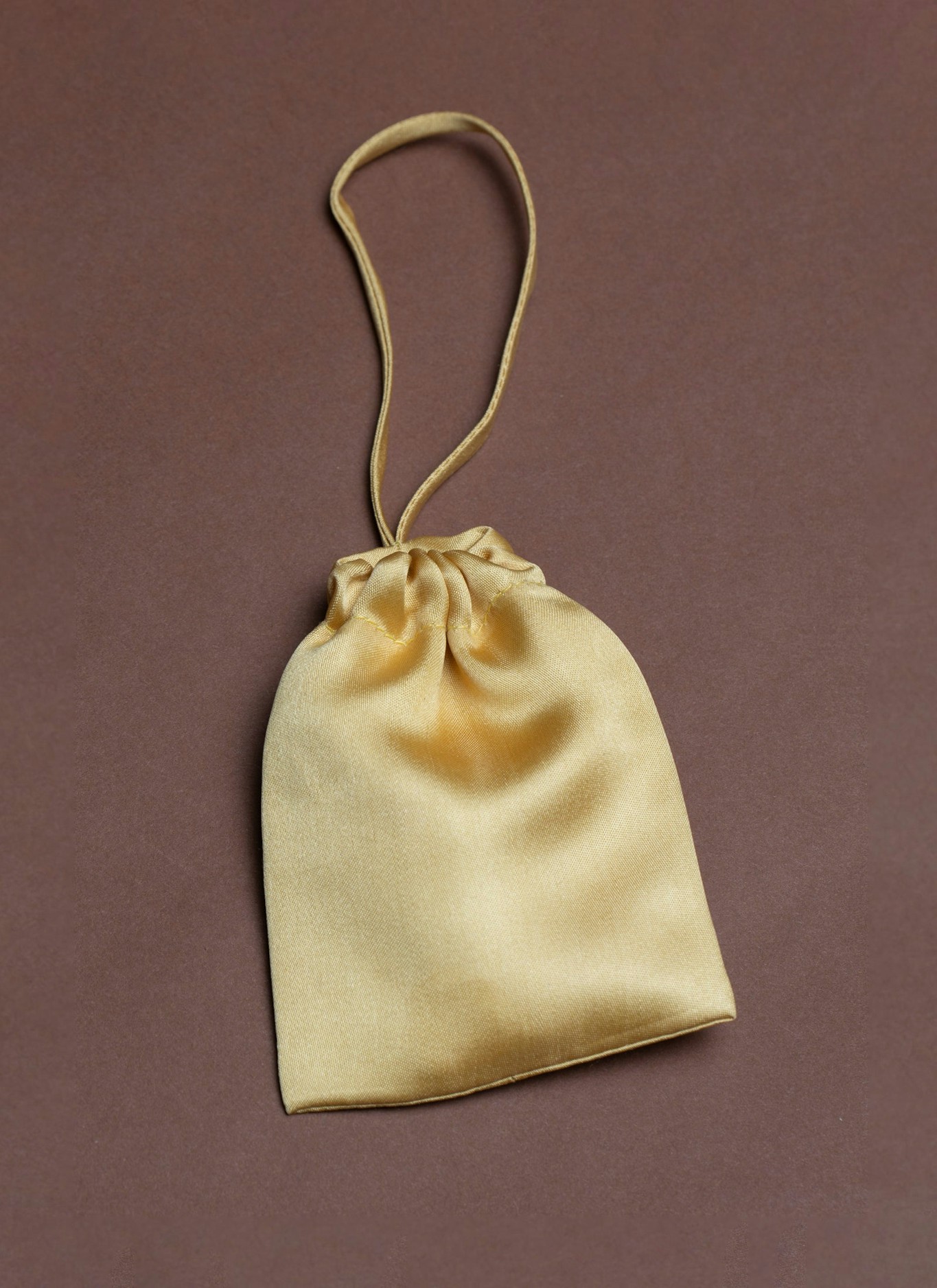 Kaarem Lucky Li Xi Silk Envelope Pouch Yellow